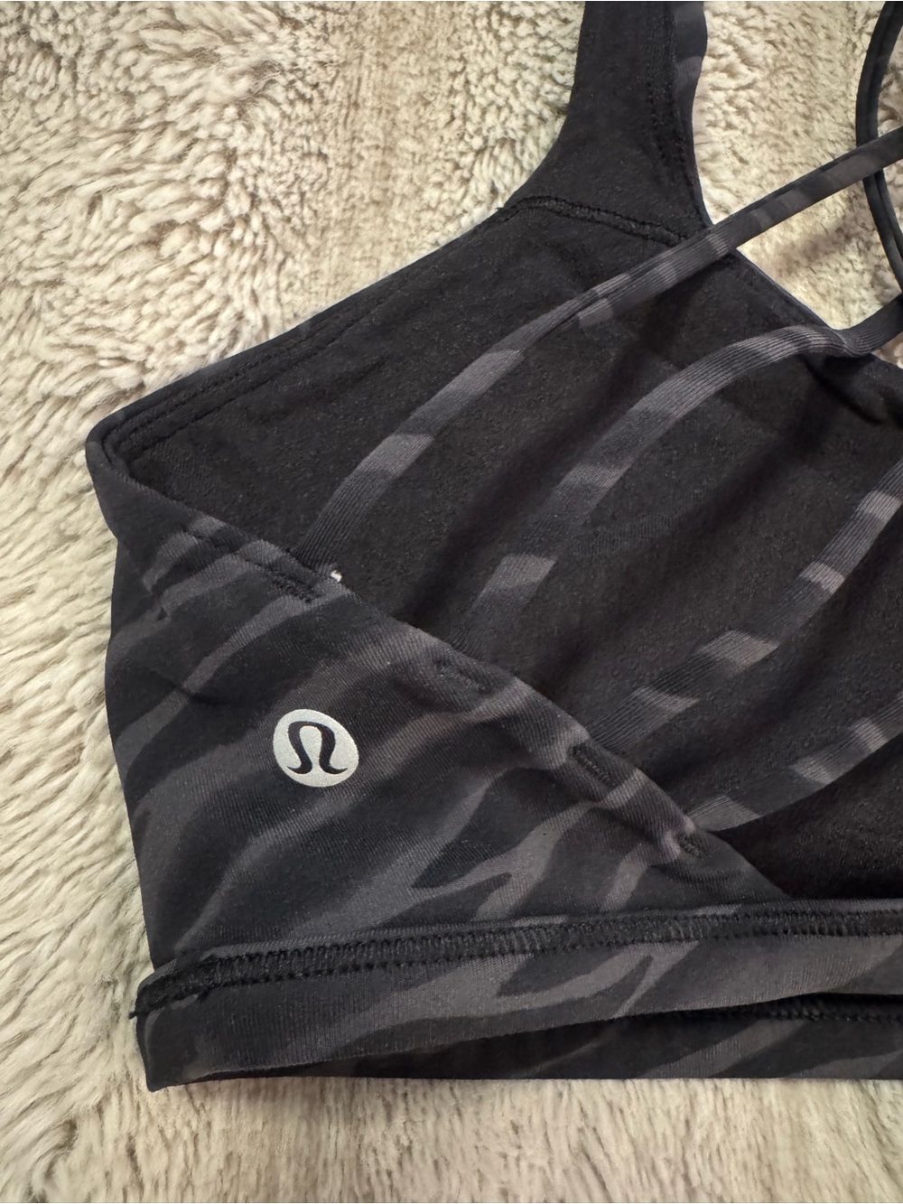 Lululemon Athletica Black & Charcoal Pattern Sports Bra
